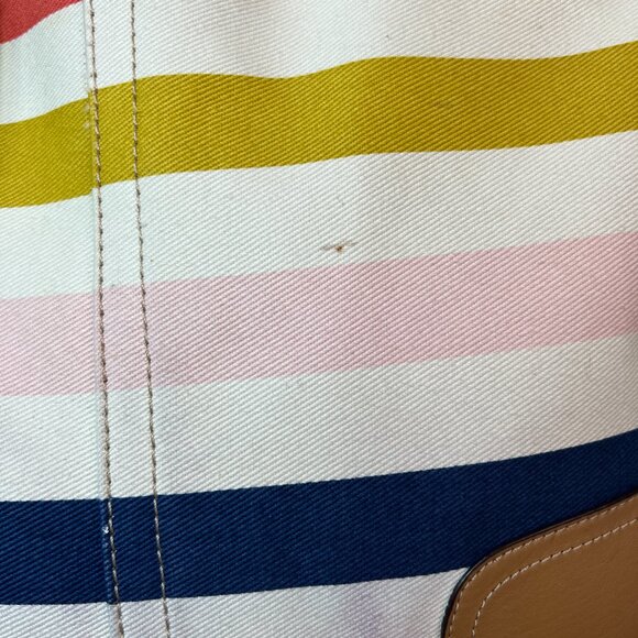 COACH F30041 Hadley Multistripe Canvas/Leather Medium Size Tote Bag - Picture 2 of 9